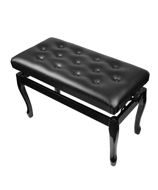 Premium Leather Deluxe Piano Bench with Solid Wood Construction Keyboard Vanity Stool for Comfortable Playing 76 X 35 X 49Cm Black Color Ideal for Musicians and Piano Ent