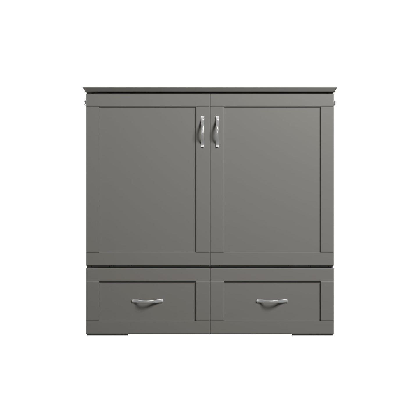 AFI, Hamilton Twin XL Murphy Bed Chest with 6" Mattress, Storage Drawer, and Built-in USB Charger, Grey