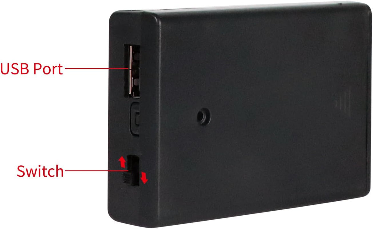 WYTUDTE 3 3 Pack Pack4.5-5V Pack AA Battery Holder, Portable USB Battery USB Battery for Led Lights AA Battery Case Box