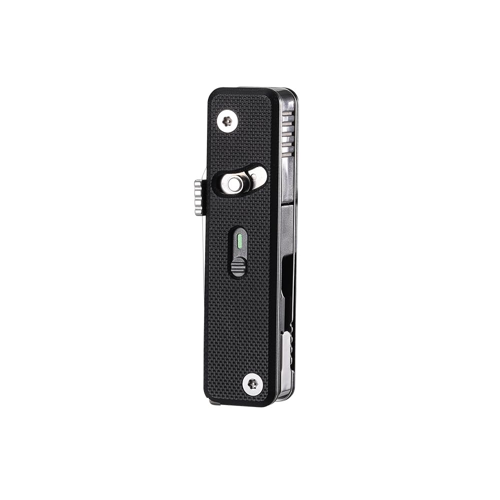 ROXON S504G Mini Flex Companion-7 in 1 Multitool EDC Pocket Knife with G10 Handle, Box Cutter, Short Sheepsfoot Blade, Short Scissors, Bottle & Can Opener, 4mm Bit, Tweezers and Toothpick