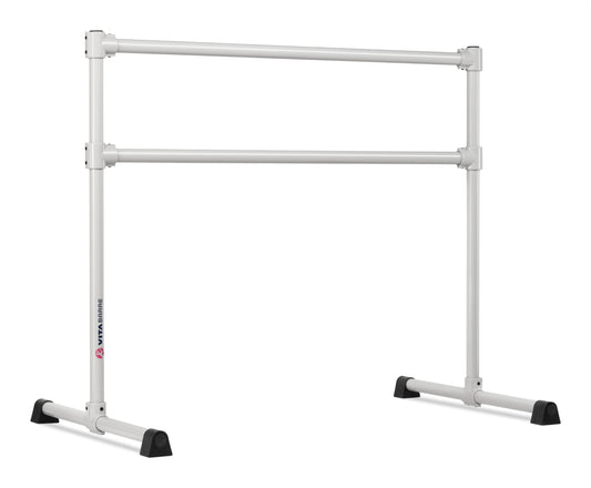 VITA Barre Portable Freestanding Double Ballet Barre, Extreme, 5 Ft Bars, Satin Silver, Steel | Fixed Height, Made in USA, Home or Gym Exercise Equipment for Kids & Adults | Dance, Fitness, Pilates