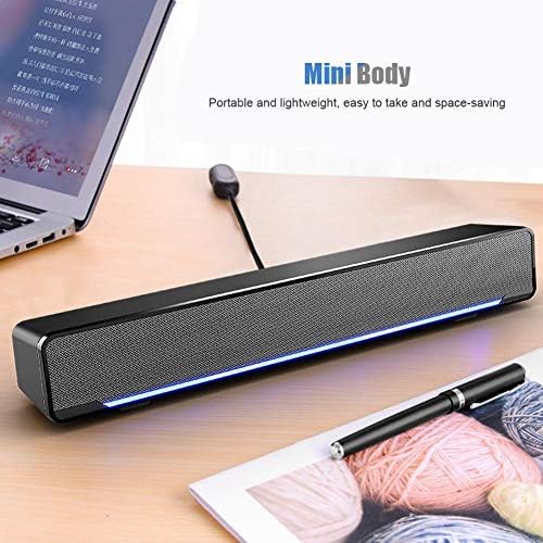 YaizK 3.5 mm MP3, MP4 Mini Portable USB Wired soundbar Music Player Bass Surround Soundbox Speaker with Audio Plug