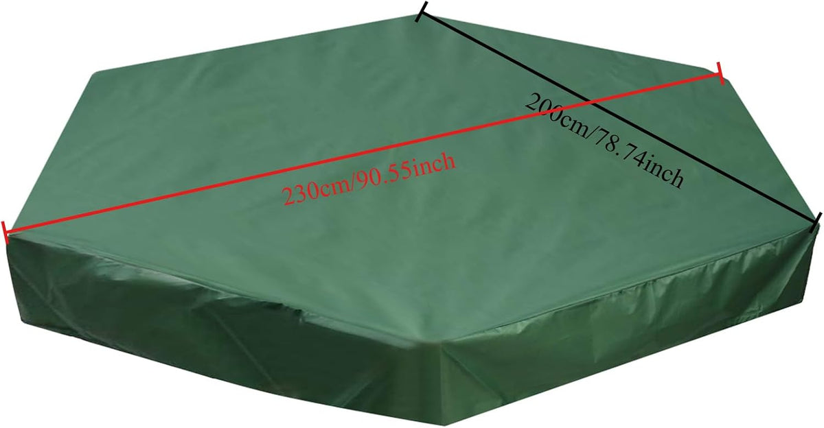 Wuyangcun (230x200cm/91x79 Sandbox Cover Oxford Cloth Waterproof Dustproof Hexagonal Green Protect Sandbox Sand