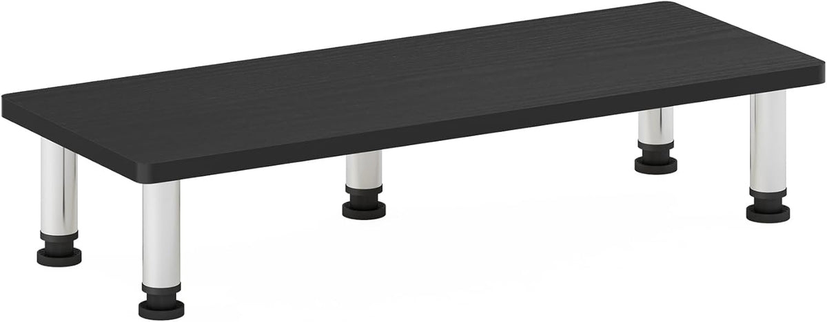 Furinno Monitor Riser Stand - Americano Finish with Stainless Steel Tubes