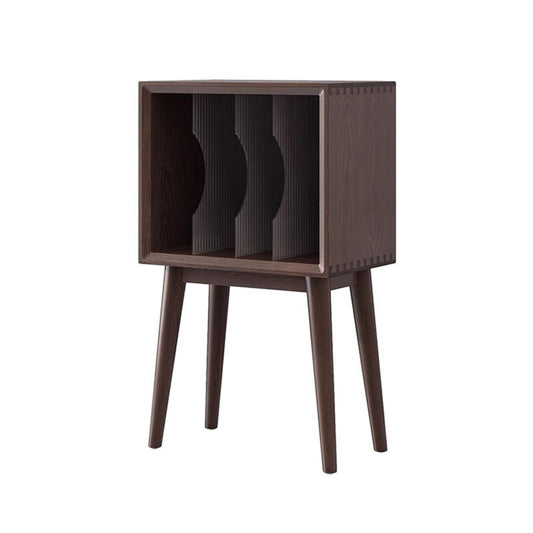FURUIM2024M CD Record Storage Rack Home Wooden Vinyl Record Storage Cabinet with Legs Display Rack for Albums Books Magazines