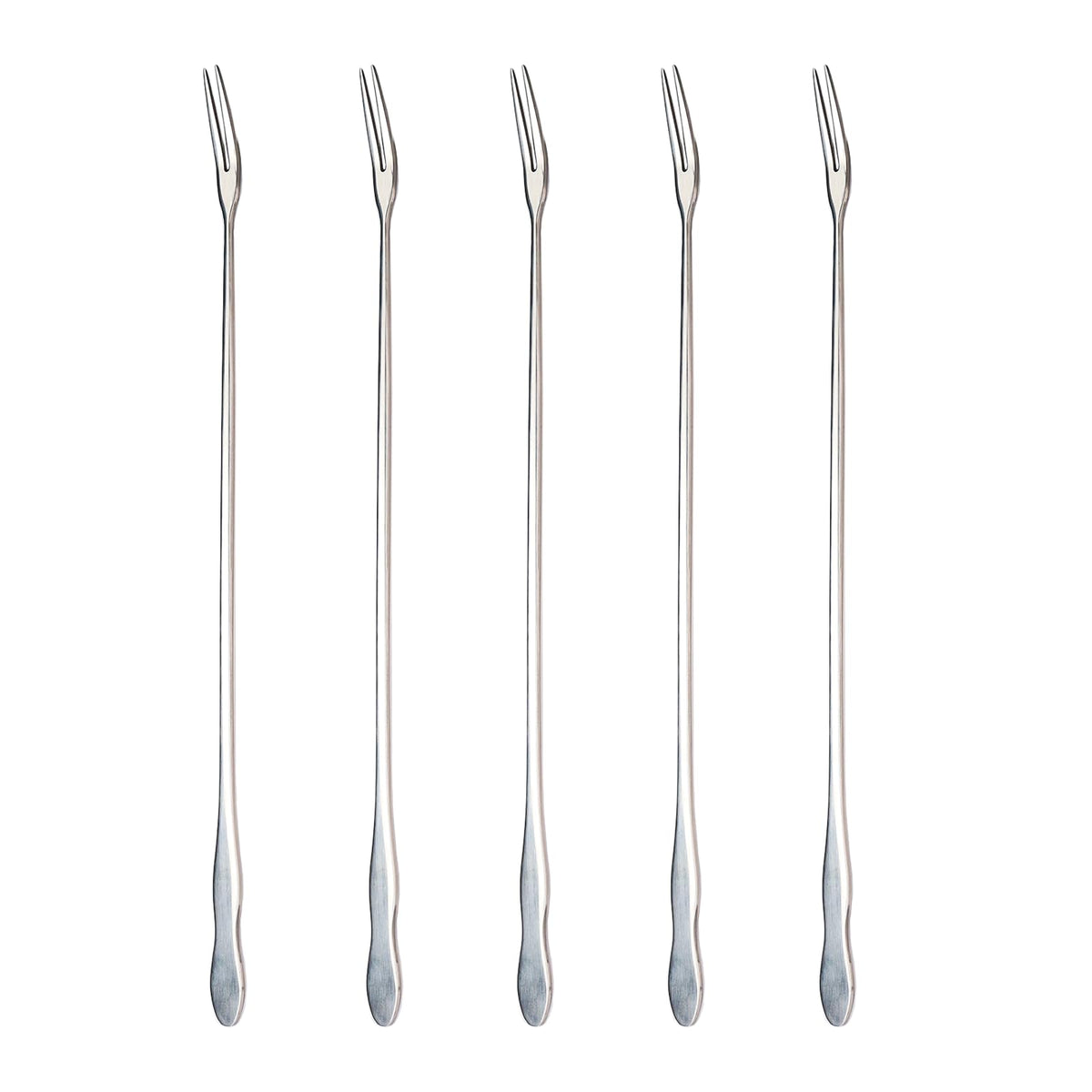 Extra Long Pickle Fork 12.6 inches, 5 Pcs Long Handle Olive Fork, Stainless Steel Cocktail Forks, Prong Pickle Picker, Pickle Grabber, Long Dessert Forks, Long Fruit Fork, 5 pieces