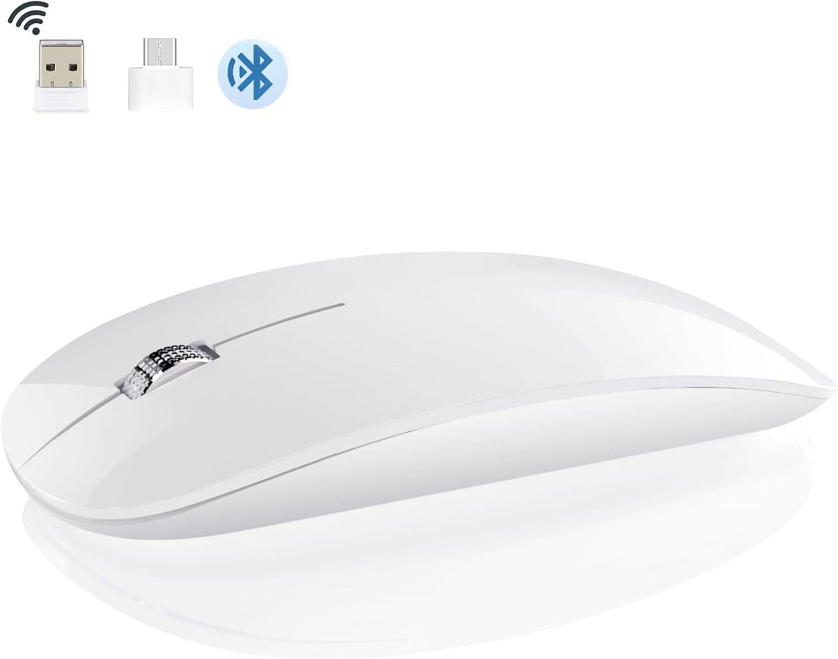 DC 5 1 Wireless Mouse, in Bluetooth USB C Rechargeable Mouse for Laptops Disktops Tablets Compatible with Apple MacBook