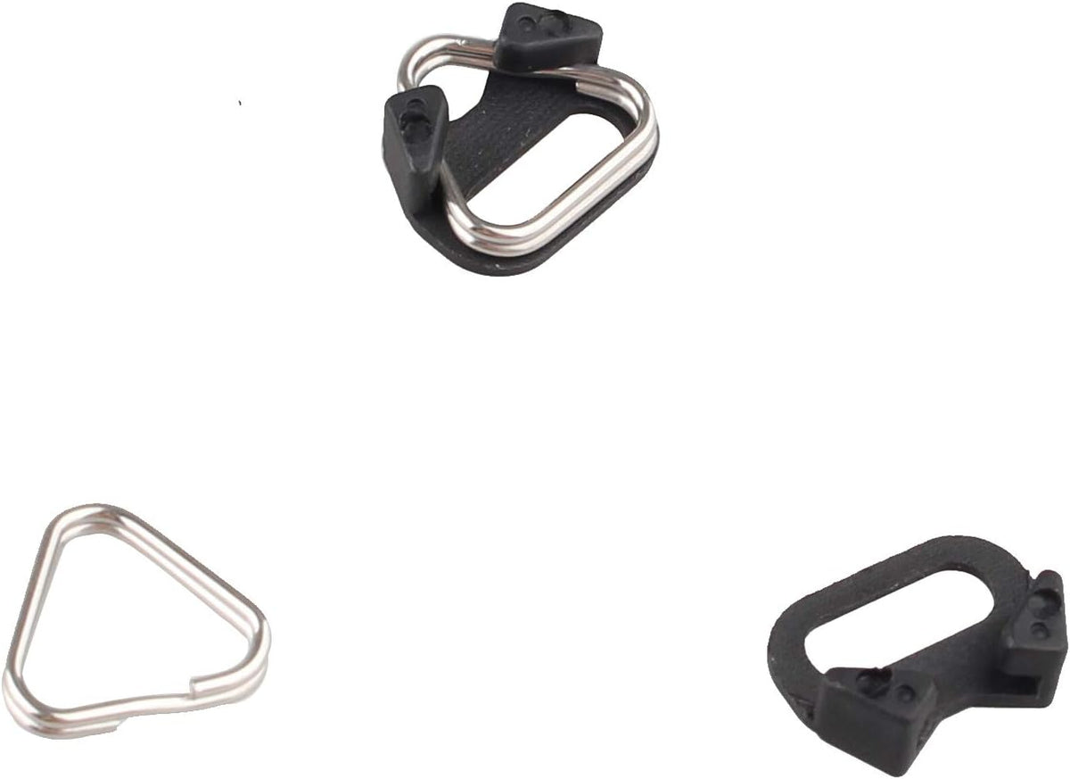 Futheda 4PCS (2 Stainless Steel Lug Ring Camera Strap Triangle Split Ring Hook Adapter + ABS Protector Plastic Cover