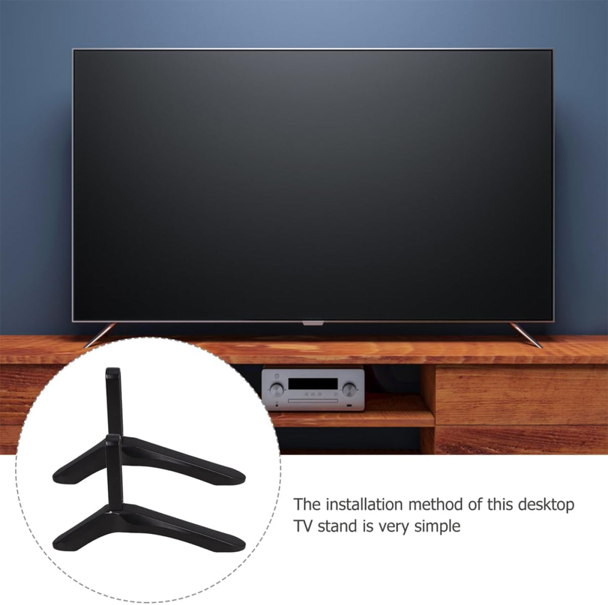VOSAREA Universal No-Drill TV Stand Base for Flat Screen TVs Adjustable Height Metal Furniture Legs Easy Installation