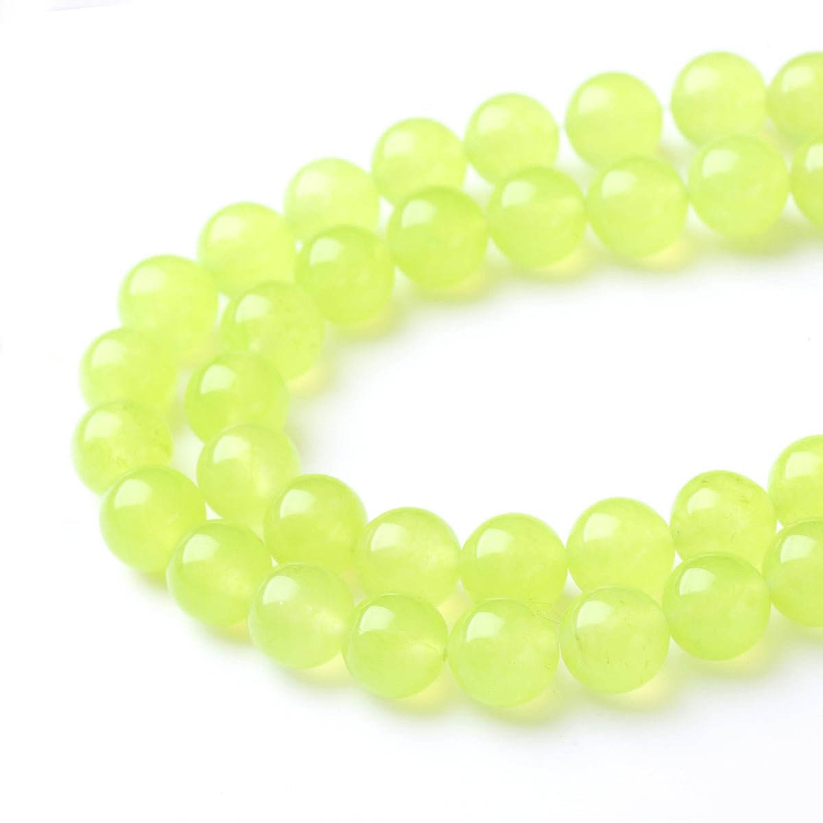 60PCS 6MM Natural Apple Green Chalcedony Stone Beads Round Loose Stone Beads for Jewelry Making DIY Energy Stone Healing Power Bracelet 15"