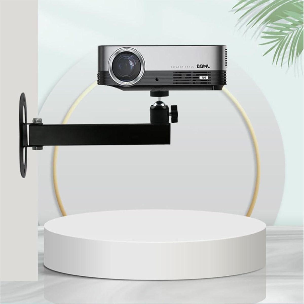 FINXRoll 1/4" 8.46in Foldable Universal Projector & CCTV Camera Wall/Ceiling Mount Bracket (Black) - Screw, Adjustable
