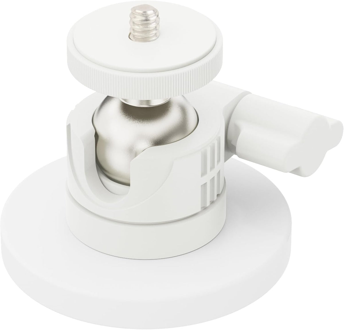 ULIBERMAGNET 360 1/4 inch White Magnetic Camera Mount, Strong Magnetic Mount with Rotation Ball Head, Security Camera