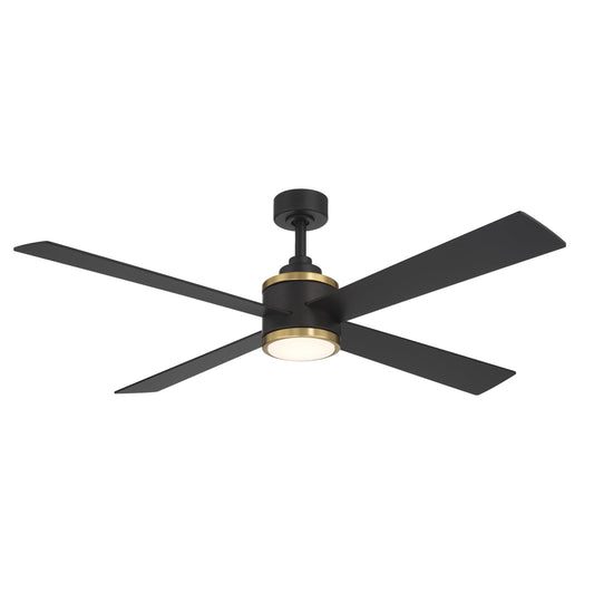 MINKA-AIRE F796L-CL/SBR Falco 54" Ceiling Fan with LED Lights and Remote, Coal