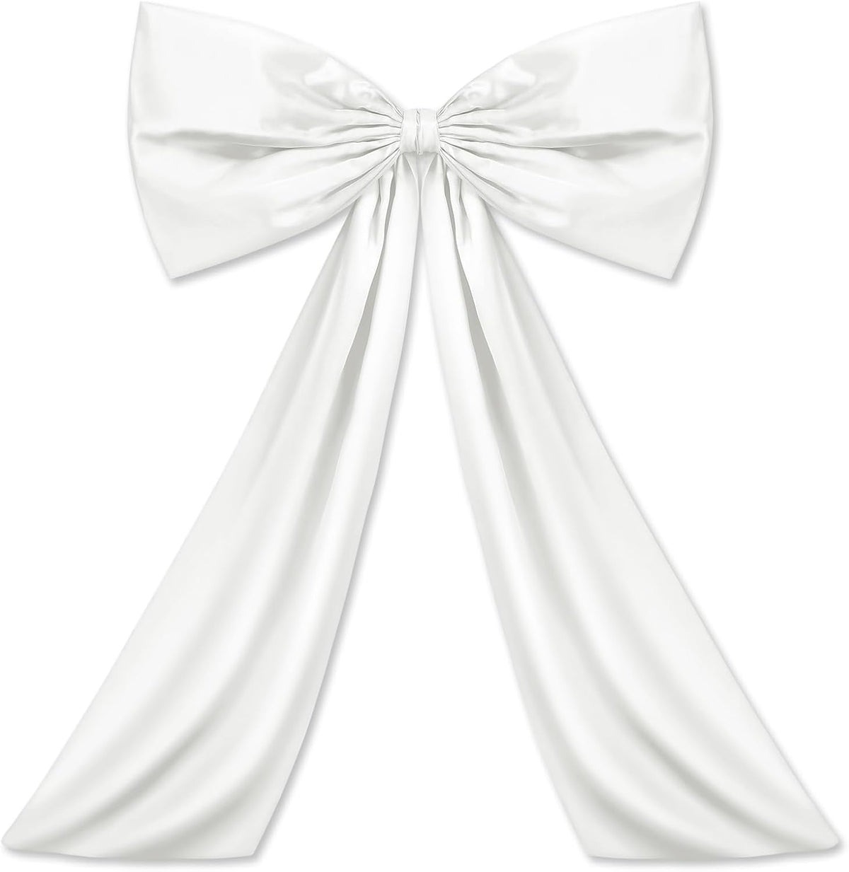 Wavwavw Large White Satin Bow Decor - Giant 24 x 36 Inch Ribbon Tie for Party & Wedding Decor