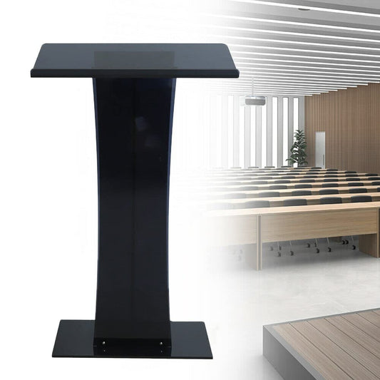 saditesdk Podium, Black Podium, Acrylic Podium Stand for Churches, Portable Lecterns & Podiums Pulpits for Churches, Presentation Clear Podium Stand for Church, Classroom, Stage, Office Heavy Duty