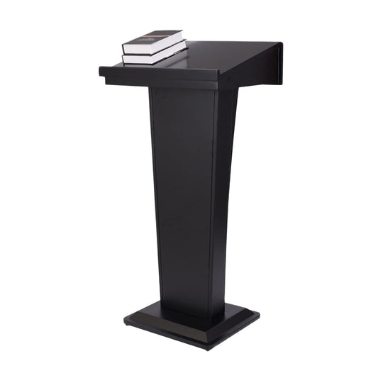 Lectern Podium Stand, Podium,Tilt Design Standing Desk Host Stage Speaking Reading Table, for Classroom Conference and Auditorium/Black/58x48x120cm
