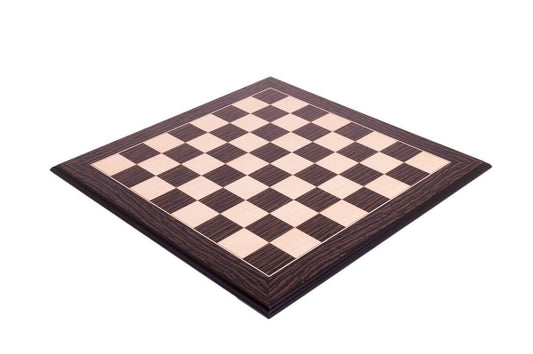 The House of Staunton Standard Traditional Chess Board - 2.25" (Tiger Ebony & Maple - Satin Finish)