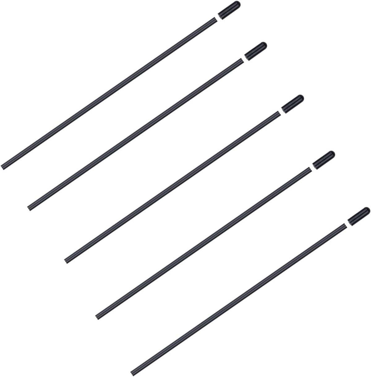 SJZBIN 5PCS 2.4G Black Plastic Protective Antenna Tubes with Cap Suitable for Remote Control Car FPV Drones Quadcopters