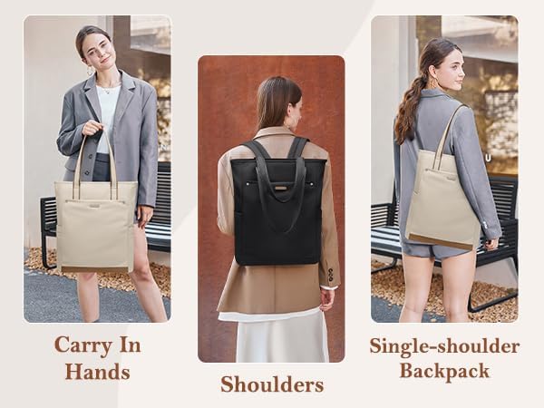 Backpack Backpack Leisure,16 Inch,Black Convertible Laptop for Women Men Carry on Tote Teacher Bookbag for College Work