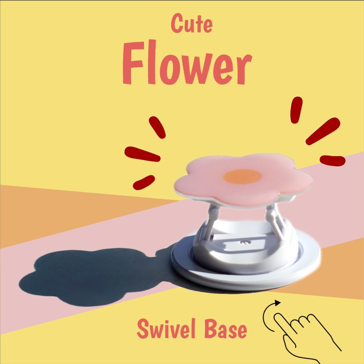 BAGDANTON Cute Flower Series Collapsible Design Phone Grip (Adhesive, Green)