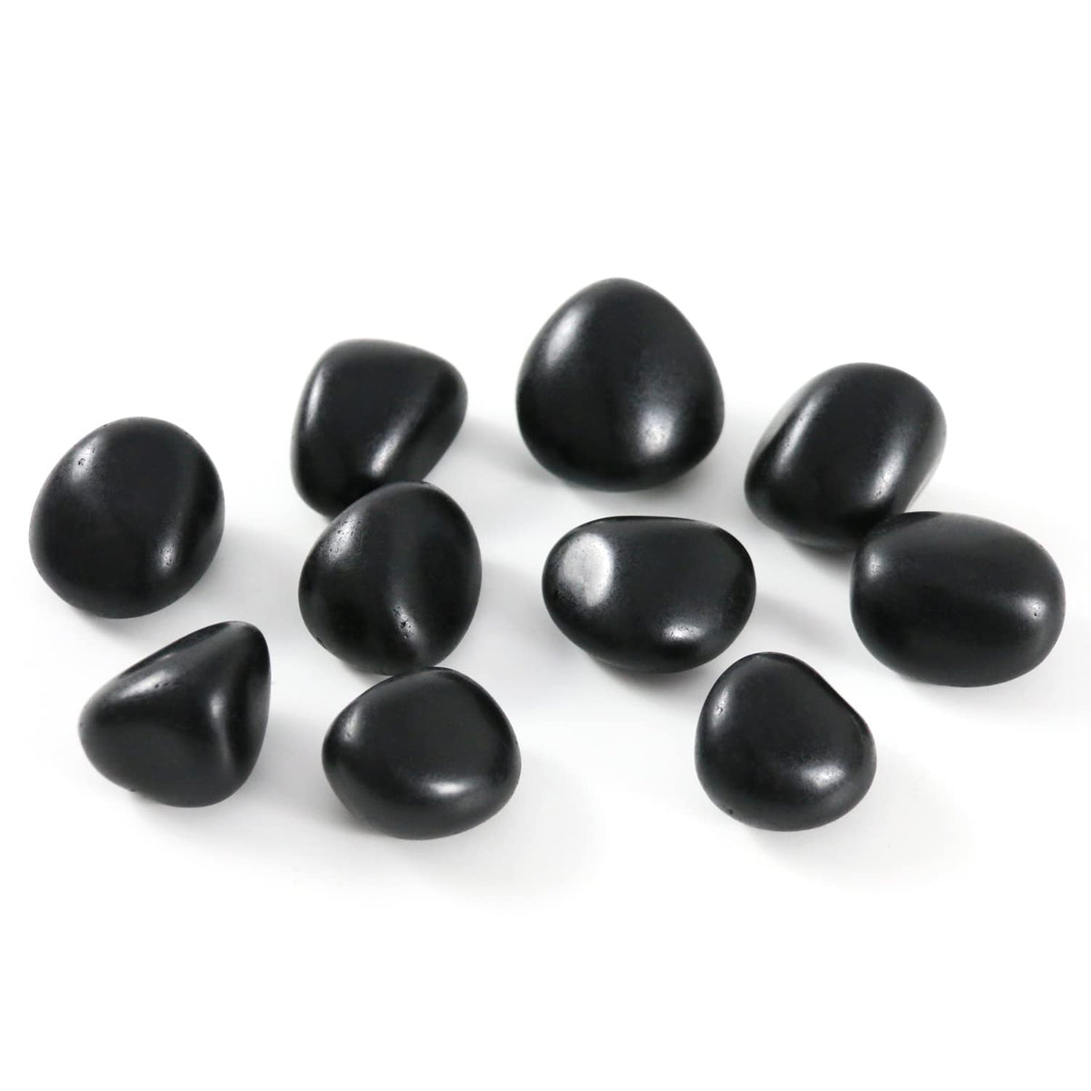 Namzi Natural Black Obsidian Crystal Stone, Black Stones Bulk, Crystals and Healing Stones, Tumbled Polished Stones for Decoration, Wicca, Reiki, Witchcraft Supplies, Chakra and Energy(10 Pcs)