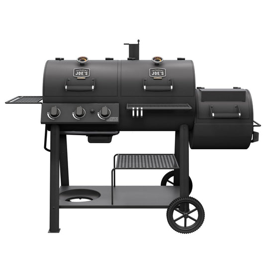 Oklahoma Joe's Canyon Combo Dual Fuel 3-Burner Propane Gas and Charcoal Smoker and Grill with 1031 sq. in. Cooking Area in Black