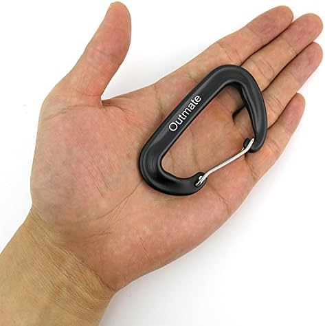 12kN 3.2"x2" Heavy-Duty Carabiner Clips - Durable, Lightweight Aluminum Alloy Carabiners for Hiking, Camping, Keychains, Dog Leashes, Hammocks & More