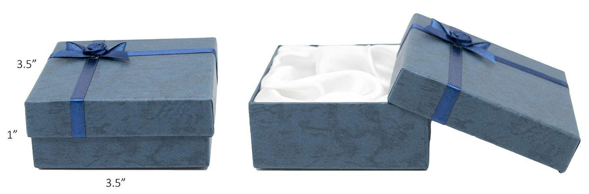 888 Display USA, Inc Cardboard Jewelry Bangle Gift Boxes with Rosebug Bows in Assorted Colors 3.5" X 3.5" X 1" (Pack of 8)