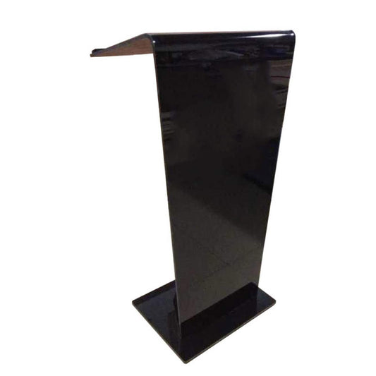 JOuan Lectern Podium Stand, Acrylic Church Podium, Portable Podium Stand, Black Podium Stage Host Desk Hotel Welcome Desk Auditorium Reception Desk Company Training Consultation Desk