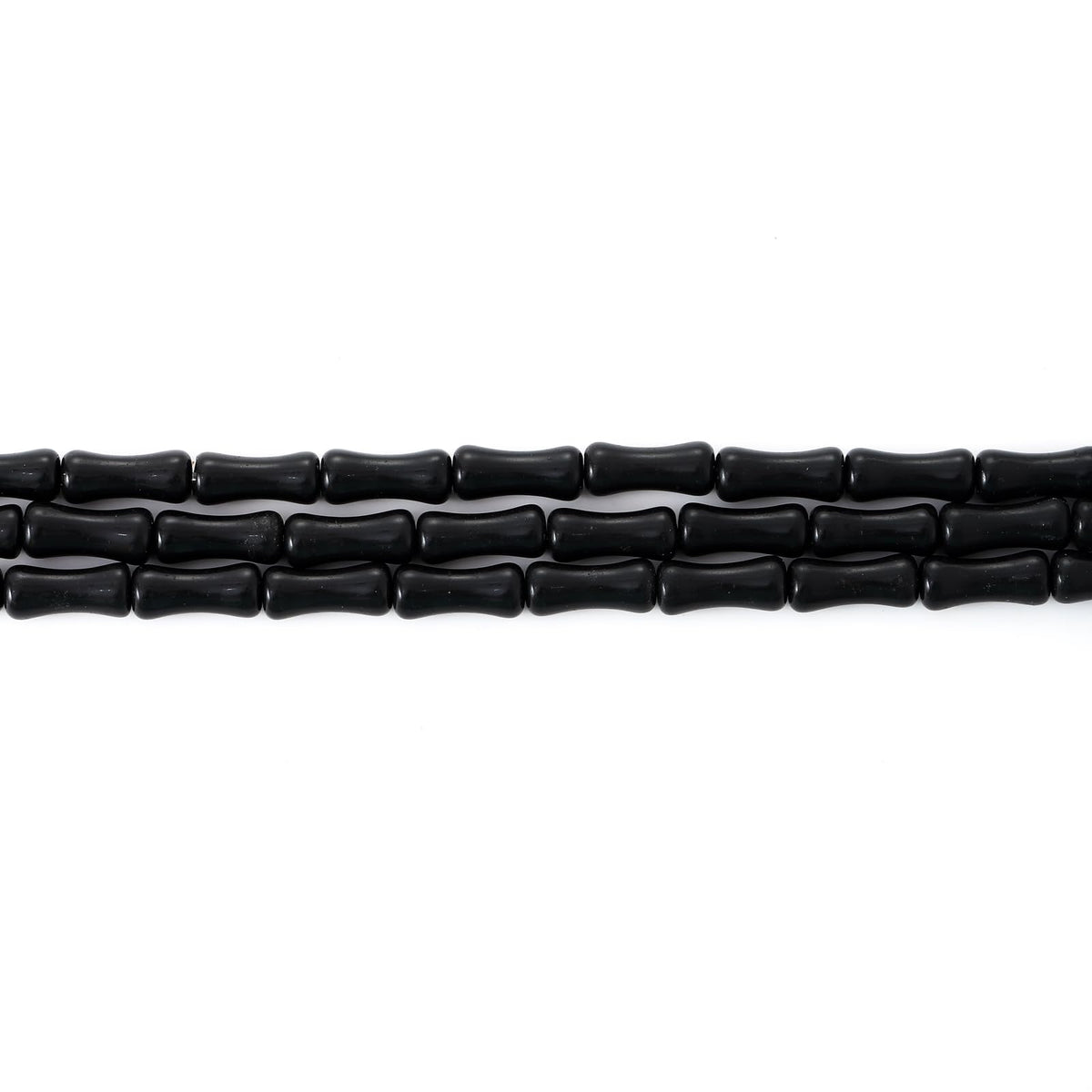 5x12mm Natural Black Agate Stone Bamboo Shape Gem Healing Energy Loose Spacer Beads for DIY Necklace Bracelet Earring