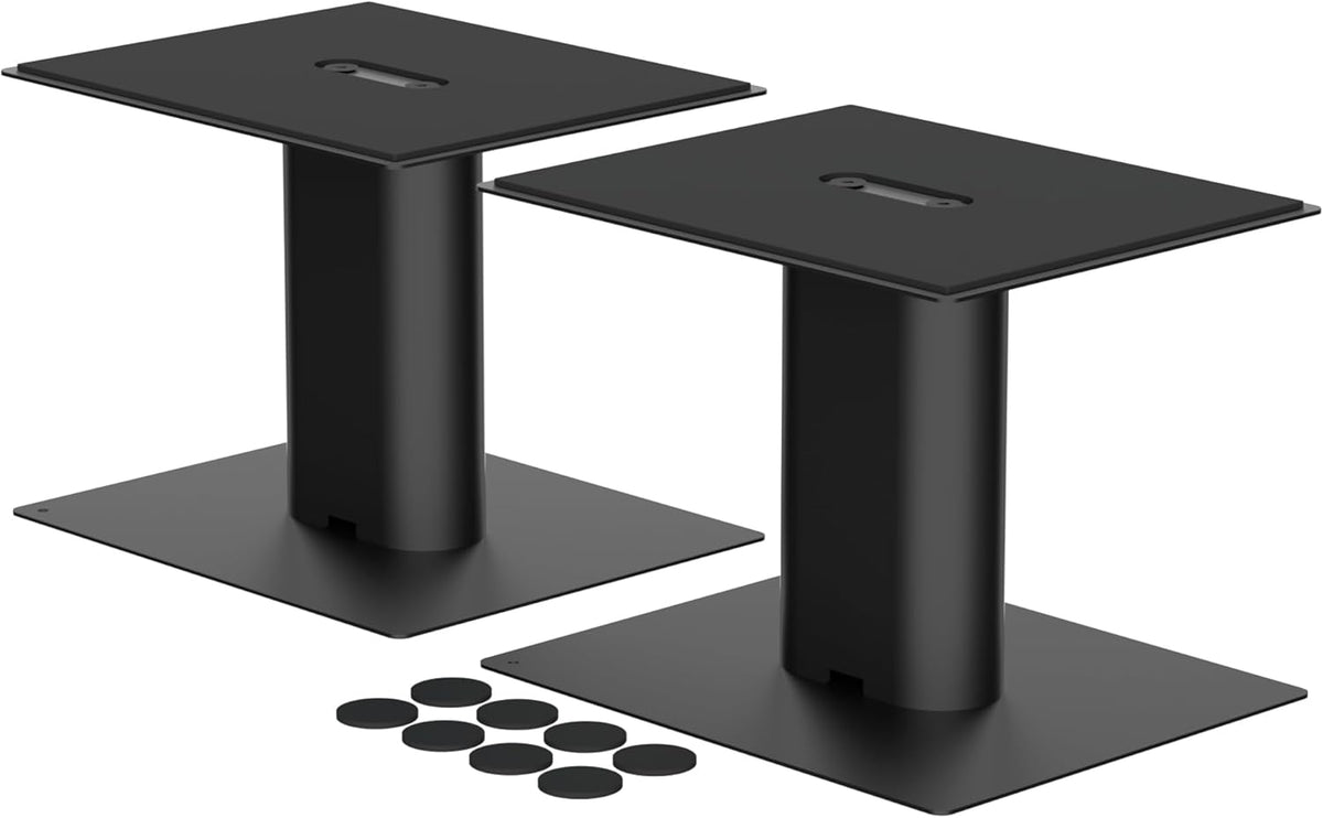 suptek 7.9 6.5" 6.1" SDM003MB x Universal Desktop Speaker Stands Pair for Bookshelf & Desktop Speakers Tall Sturdy Base