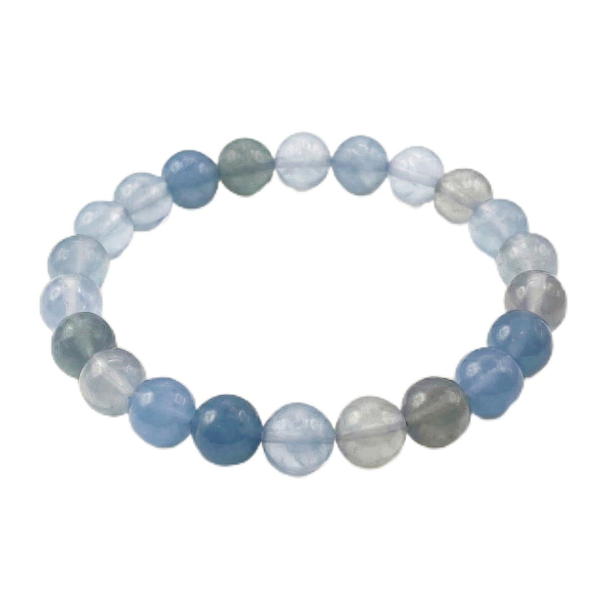Kryllite Crystal Bracelets, Bracelet for Women, Nature Aquamarine Crystal Stretch Elastic Bracelet, Nature Gemstone-8mm, Healing Stone Bracelets, Blue Jewelry Gifts for Women, Holiday
