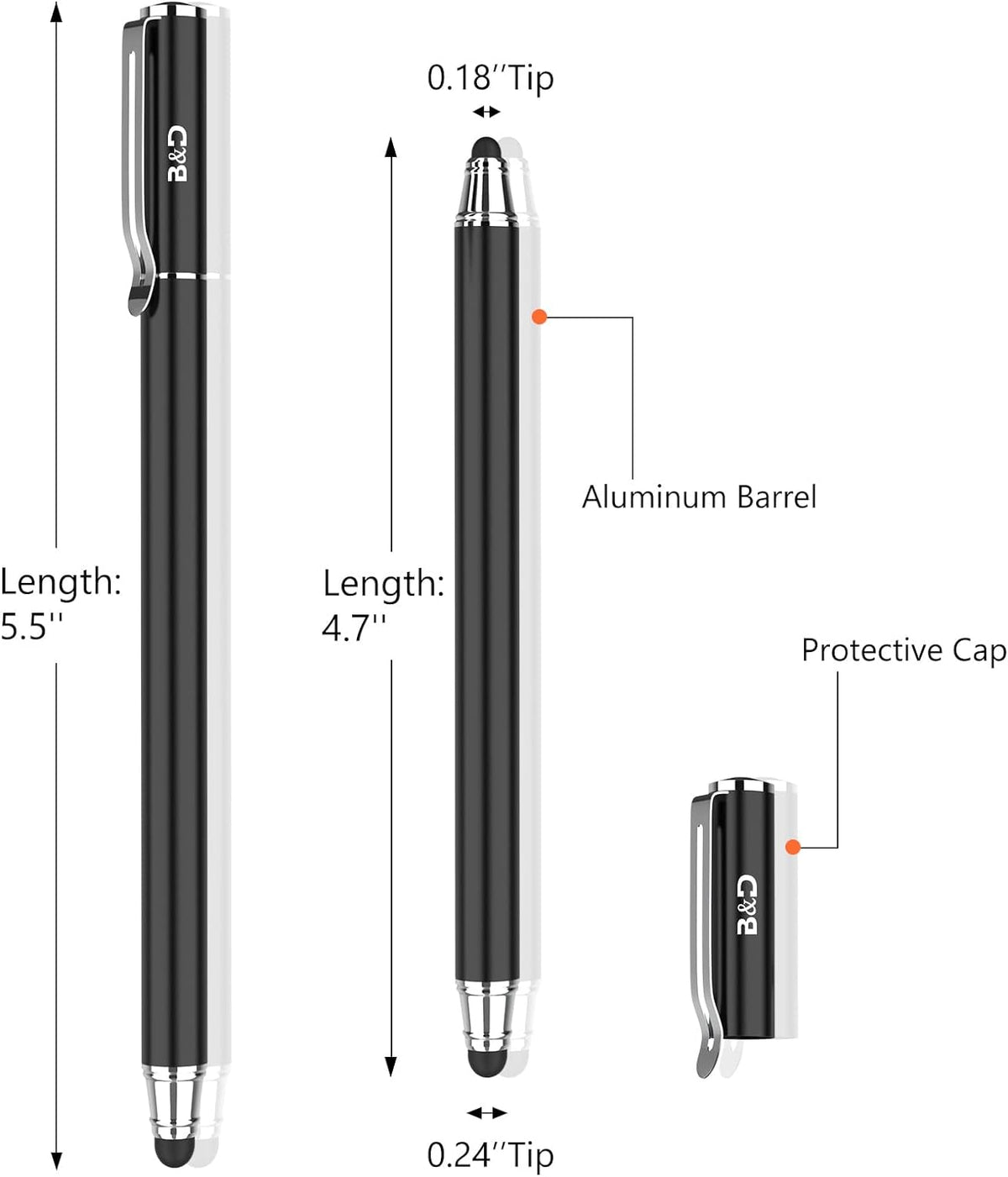 Bargains Depot 2-in-1 20 (4 Capacitive Stylus/Styli Universal Touch Screen Pen for All Touch Screen Tablets/Cell Phones