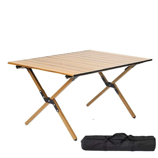 LLLKSX 47" Portable Folding Aluminum Camping Table - Lightweight, Roll-Up, Perfect for BBQs, Parties, and Outdoor Gatherings(B)