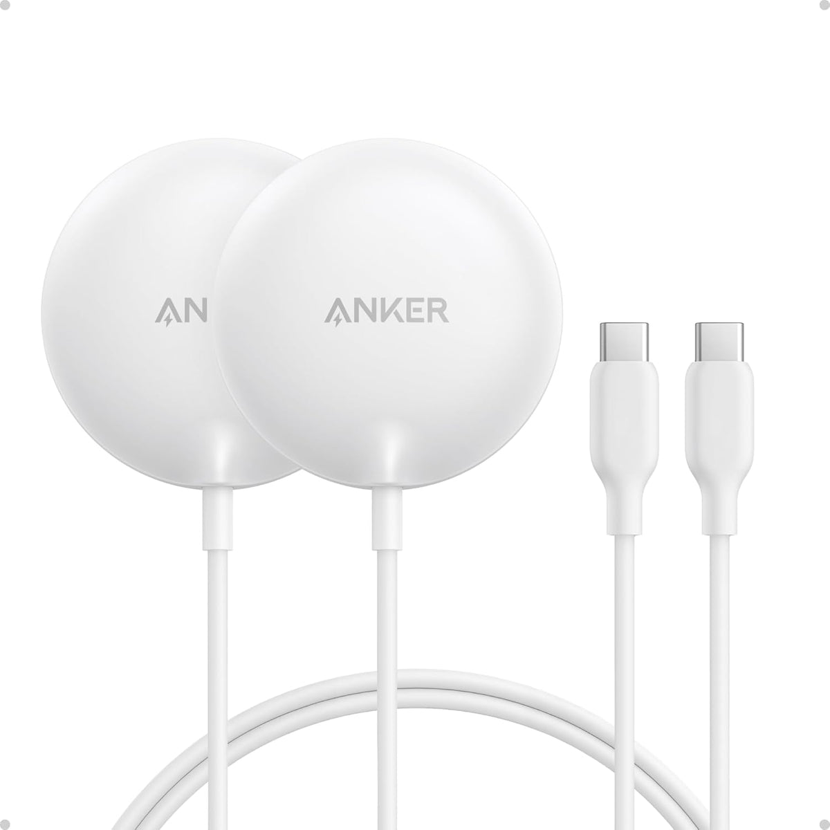 Anker 2-Pack Qi2 15W 17/16/15/14/13 Zolo Magnetic Wireless Charger, Certified MagSafe-Compatible Wireless Charging Pad
