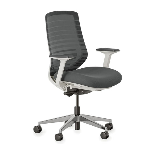 Branch Ergonomic Chair - A Versatile Desk Chair with Adjustable Lumbar Support, Breathable Mesh Backrest, and Smooth Wheels - Experience Optimal Comfort and Support - Graphite - White