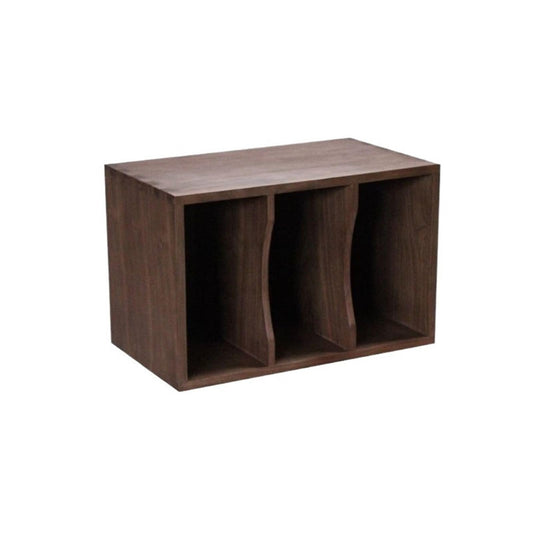 uP9sF2mD DVD Shelf Organizer Home Retro Wooden Vinyl Record Display Cabinet with Partition for LPs Books Magazines CD Storage Rack