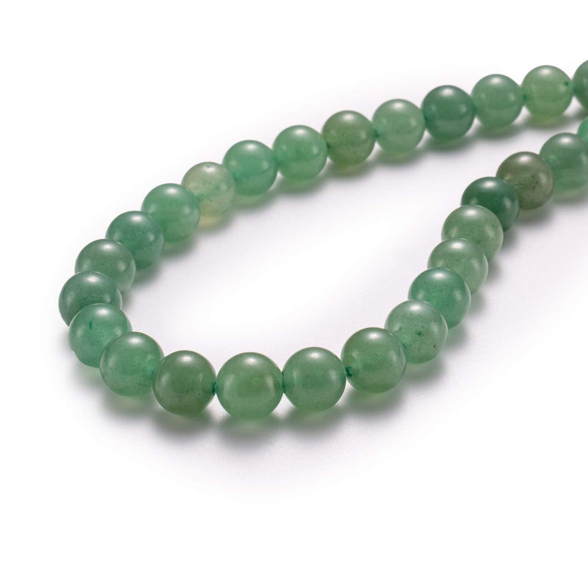 BEADIA Natural Green Aventurine Jade Stone Round Loose Semi Gemstone Beads for Jewelry Making 6MM 61PCS