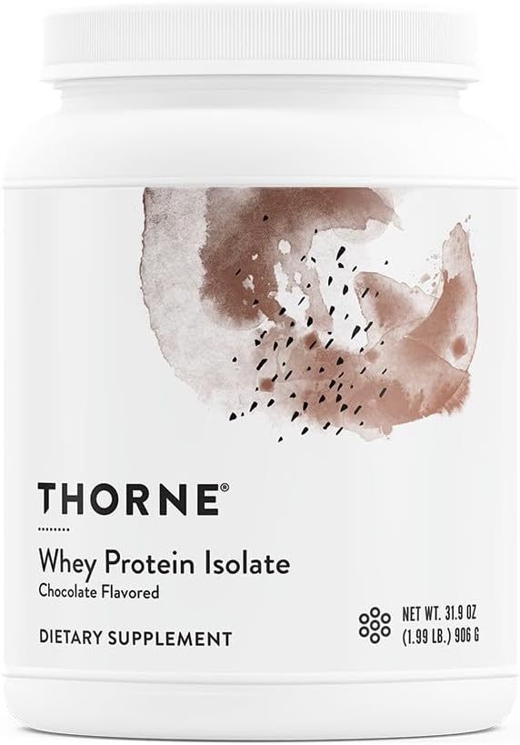 THORNE - Whey Protein Isolate - 21 Grams of Easy-to-Digest Whey Protein Powder - NSF Certified for Sport - Chocolate - 31.9 Ounces - 30 Servings