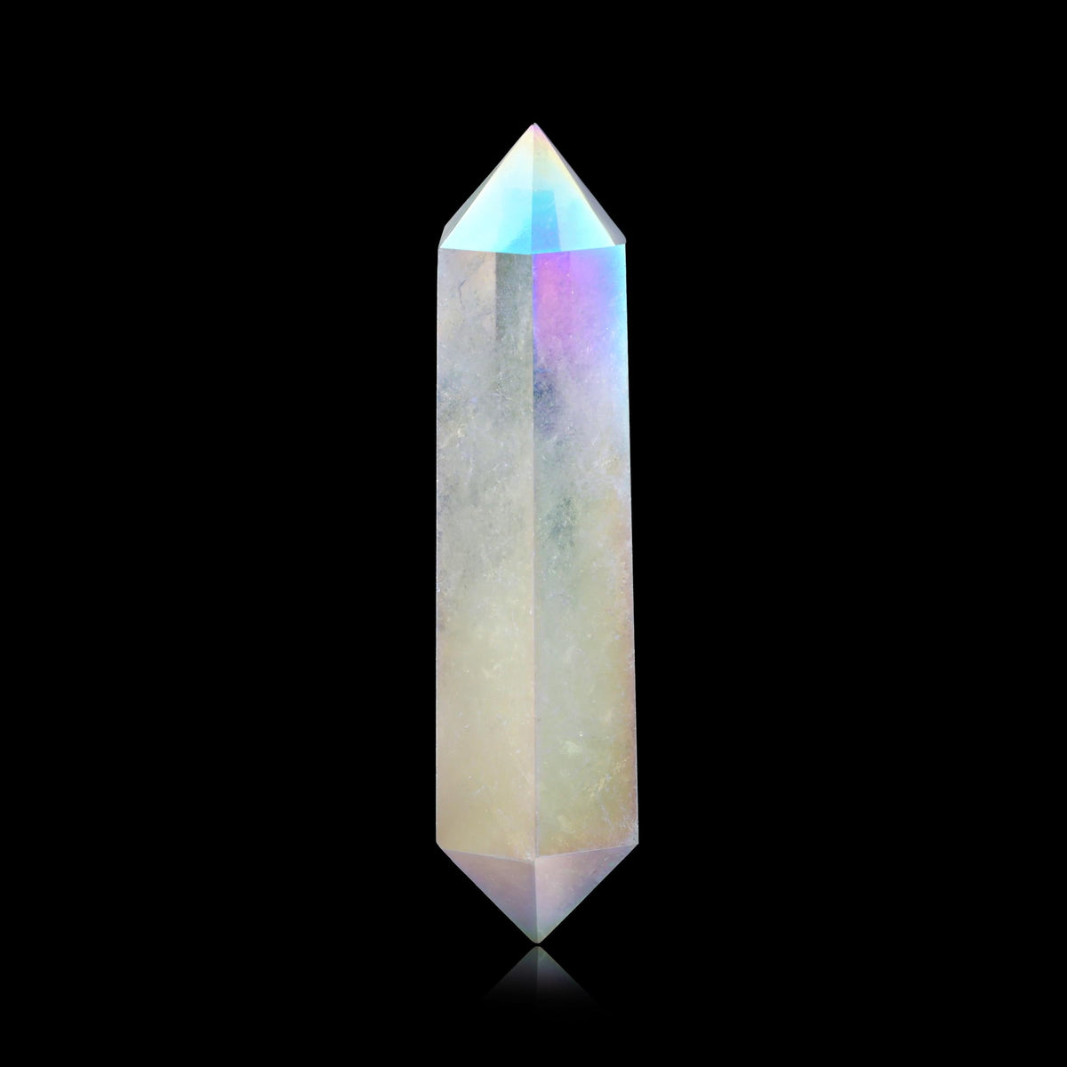 YATOJUZI 3.5" Healing Crystals Wand Electroplating Clear Quartz Crystals and Healing Stones Large Hexagonal Electroplating Crystal Points for Meditation Divination Reiki Energy Balancing 1PCS