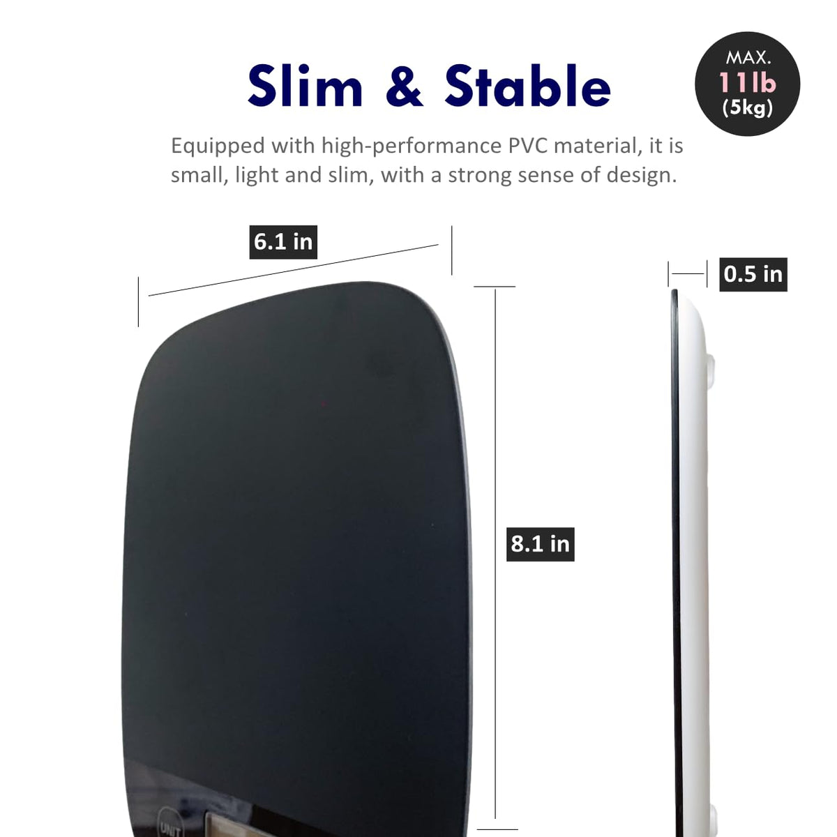 Nutri Fit Digital Food Scale - Accurate Weight Measurement for Cooking & Baking | Ultra Slim Black, 0.1oz Tare