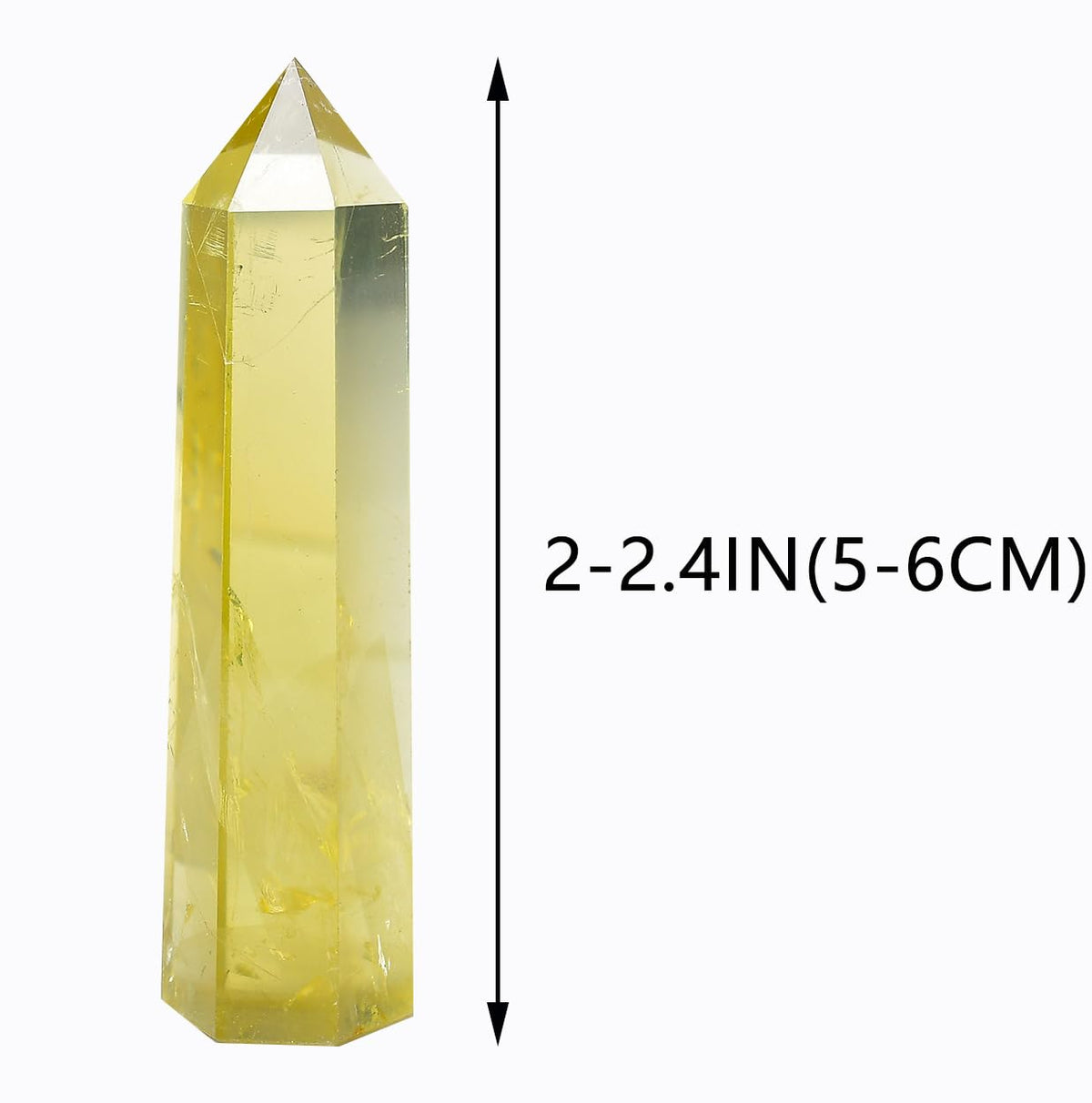 WUYOUSHI 1PCS Citrine Healing Crystals Towers / 1.96-2.36" Natural Reiki Energy Wand Stone 6 Faceted Chakra Quartz Crystal Reiki Meditation Therapy Decoration Gifts