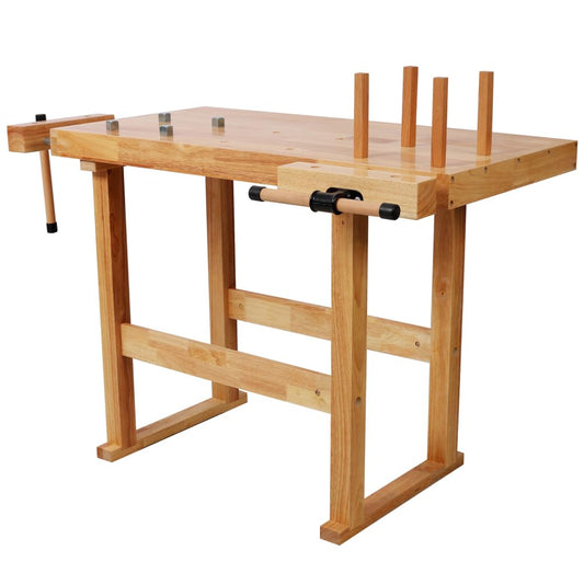 Heavy Duty Woodworking Bench with Adjustable Handle, 40 Inch Workbench with Storage for Garage Workshop, 330 Lbs Capacity