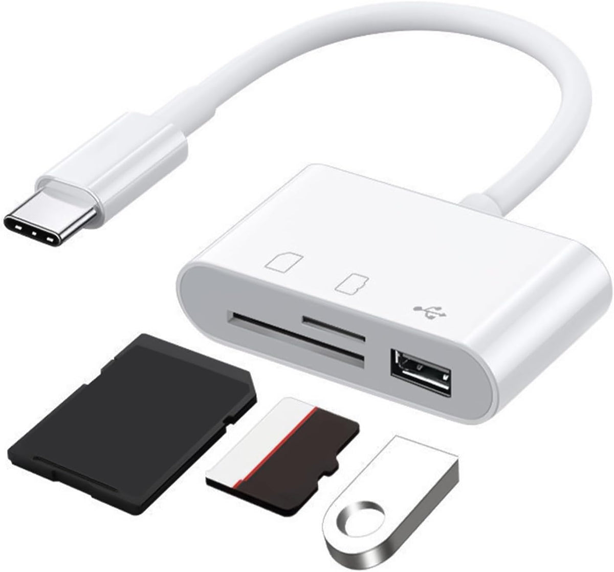 wengjack Compactly USB C Card Reader USB C to Memory Card Reader for Travel Office Use for USB Flashing Disk Connecting