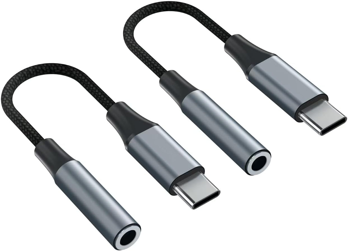 YGKSAA 2pcs 3.5mm S20+/S21 iPhone15 16 17, USB C to Female Headphone Jack Adapter, Upgrade Metal Case, Compatible