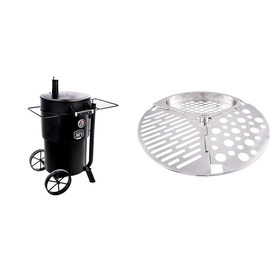 Char-Broil Oklahoma Joe's Bronco Barrel Drum Smoker Bundle with 630 Square Inch Cooking Surface and Triple Grate