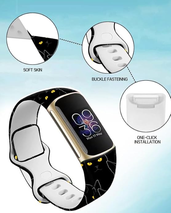 Compatible with Charge 6/Charge 5 WatchBands for Women Men,Elastic Adjustable Wristbands,Breathable Sport Band Soft Waterproof Health Tracker