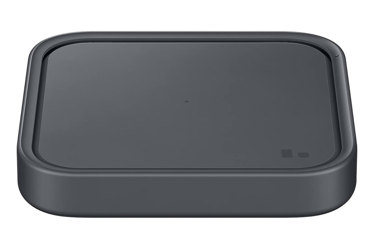 Samsung 15W Wireless Charger Single, Cordless Super Fast Charging Pad for Galaxy Phones and Devices, Compact Design, LED Indicator, USB C Cable Included, 2022, US Version, Grey