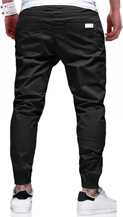 Men Joggers Chino Cargo Pants Hiking Outdoor Recreation Pants Twill Fitness Track Jogging Pants Casual Cotton Pants