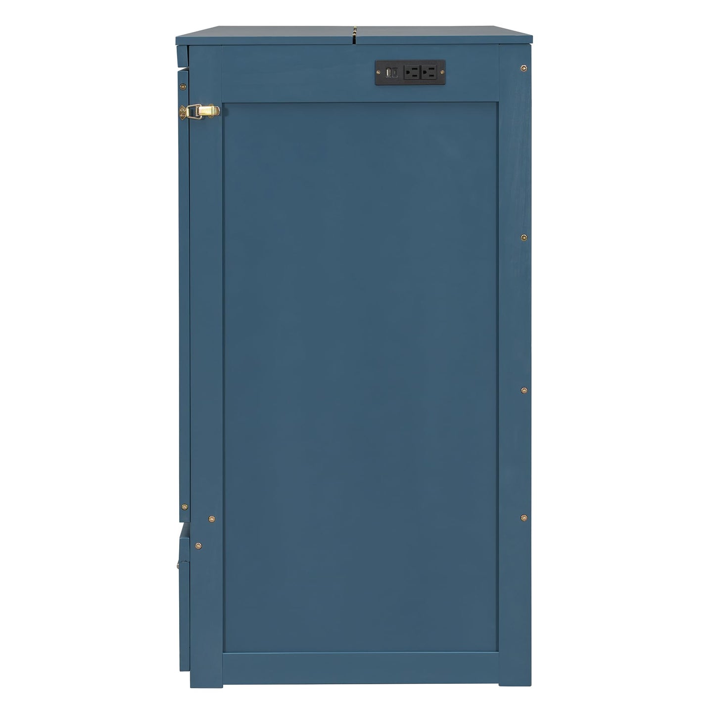 Merax Queen Size Murphy Cabinet Bed with Storage Drawers, Wall Murphy Bed with a Set of Sockets & USB Ports, Folding Platform Bed for Small Room